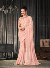 Load image into Gallery viewer, Peach Heavy Designer Saree with Designer Blouse
