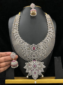 White and Pink AD Stone Broad Haram