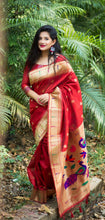 Load image into Gallery viewer, Banarasi Tussar Paithani Silk Saree
