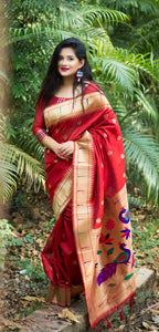Banarasi Tussar Paithani Silk Saree