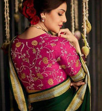 Load image into Gallery viewer, Designer Silk Saree with Mirror Work Blouse

