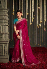 Load image into Gallery viewer, Silk Weaving Designer Saree With contrast Blouse
