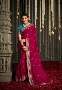 Silk Weaving Designer Saree With contrast Blouse
