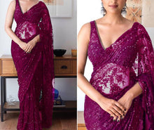 Load image into Gallery viewer, Beautiful Netted designer saree
