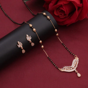 Stone Studded Mangalsutra Paired With Earrings