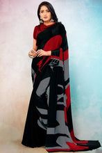 Load image into Gallery viewer, Crepe Silk Saree With Floral Print
