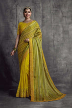 Load image into Gallery viewer, Golden Yellow Heavy Designer Saree
