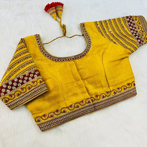 South Silk Heavy Embroidered Blouse
