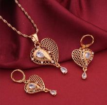 Load image into Gallery viewer, Stone Studded Pendant with Chain and Earrings
