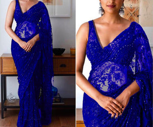 Beautiful Netted designer saree