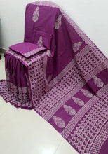 Load image into Gallery viewer, Bagru Printed Cotton Saree With Blouse
