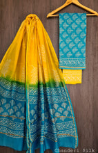 Load image into Gallery viewer, Unstitched Chanderi Top and  Dupatta With Cotton Bottom
