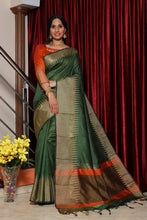 Load image into Gallery viewer, Raw Silk Saree With Khadi Weaving
