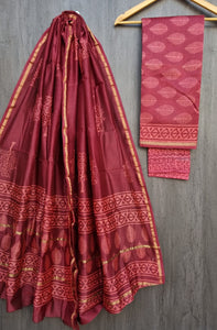 Pure Chanderi Silk Salwar Suit Set