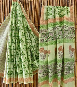 Natural Dye Hand Block Printed Saree