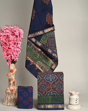 Load image into Gallery viewer, Maheshwari Silk Salwar Material With Hand Block Print
