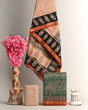 Load image into Gallery viewer, Maheshwari Silk Salwar Material With Hand Block Print
