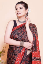 Load image into Gallery viewer, Modal Satin Ajrakh Printed Saree
