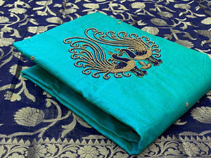 Unstitched Chanderi Silk Salwar Material