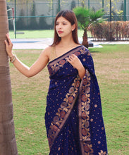 Load image into Gallery viewer, Pure Soft  Silk Saree with Copper Border
