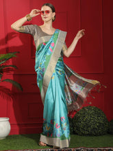 Load image into Gallery viewer, Tussar Print Soft Saree With Gicha Pallu
