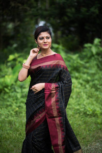 Bangalori Raw Silk Saree with Contrast Pallu