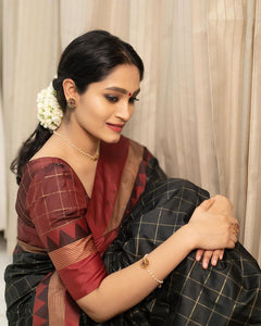Bangalori Raw Silk Saree with Contrast Pallu