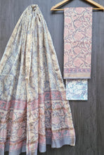 Load image into Gallery viewer, Maheshwari Silk Salwar Material with Hand Block Print
