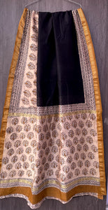 Pure Maheshwari Silk Saree with Gold Border