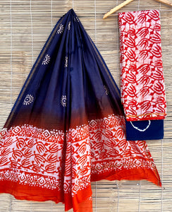 Unstitched Pure Chanderi Silk Salwar Material