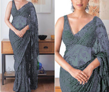 Load image into Gallery viewer, Beautiful Netted designer saree
